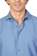CANALI | Cotton And Silk Shirt | Dusty Blue