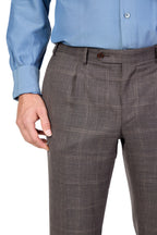 CANALI | Double Breasted Check Suit | Chocolate