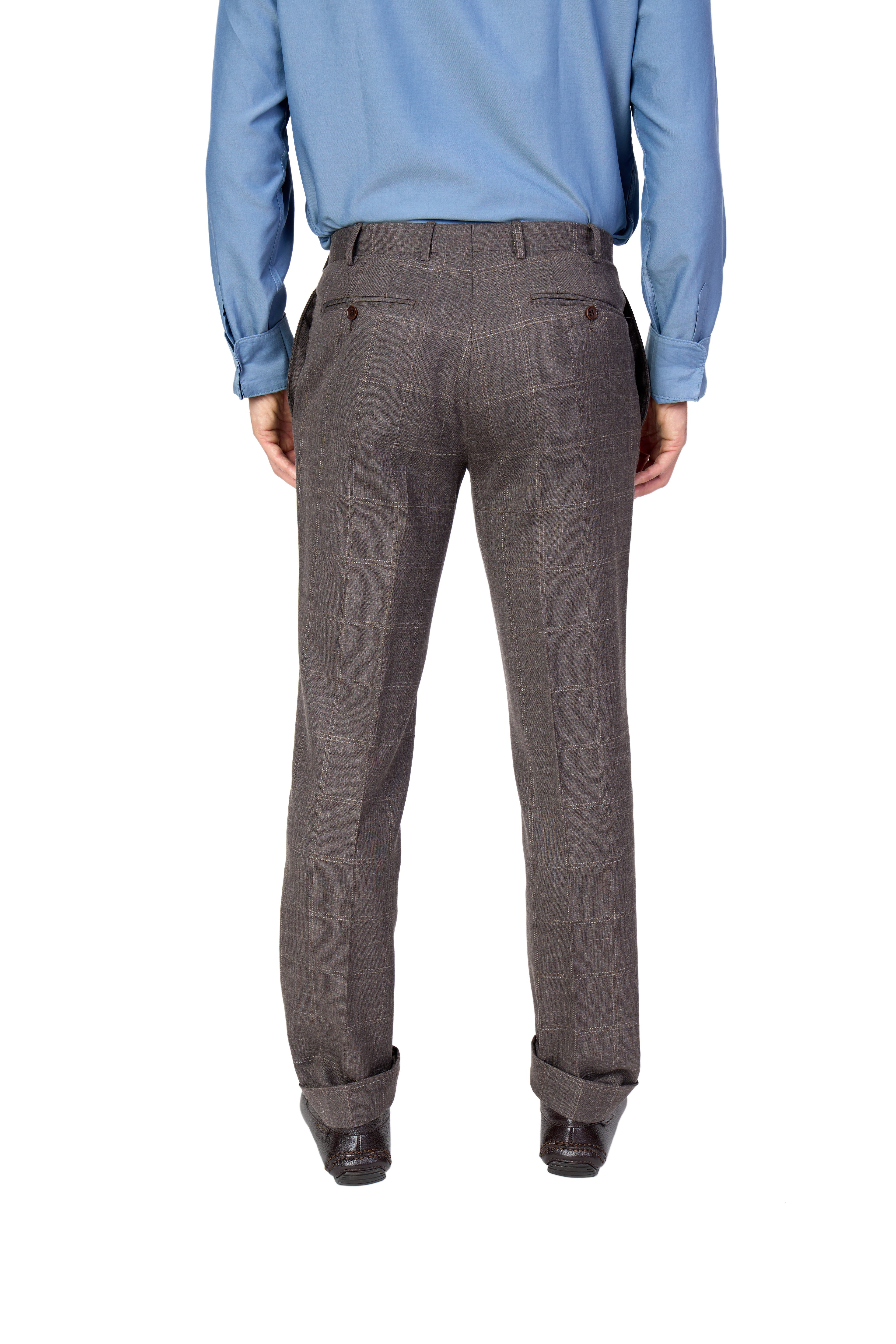 CANALI | Double Breasted Check Suit | Chocolate