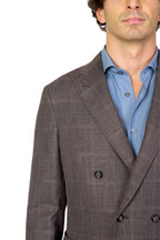 CANALI | Double Breasted Check Suit | Chocolate