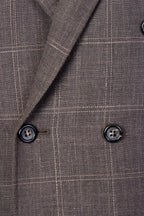 CANALI | Double Breasted Check Suit | Chocolate