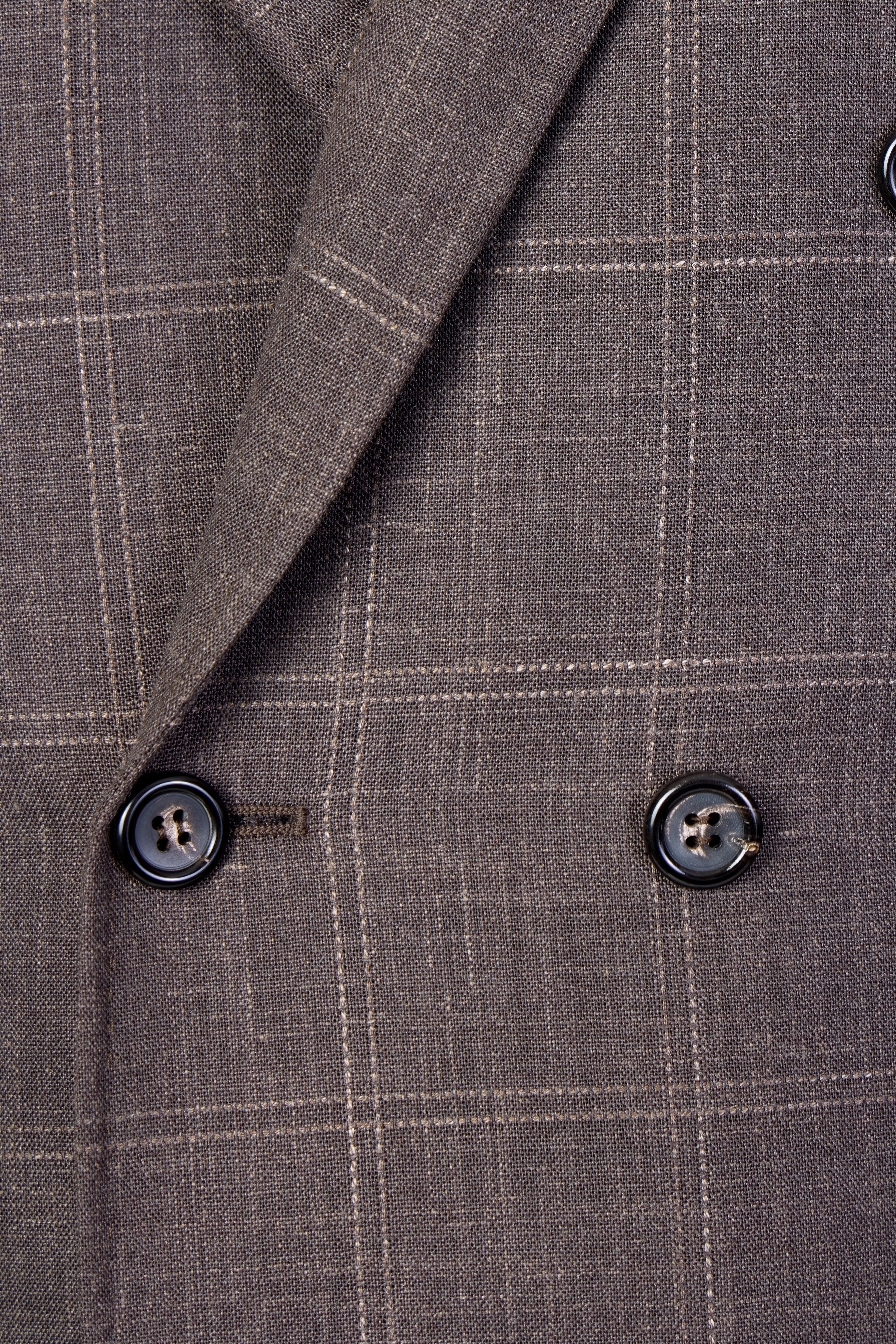 CANALI | Double Breasted Check Suit | Chocolate