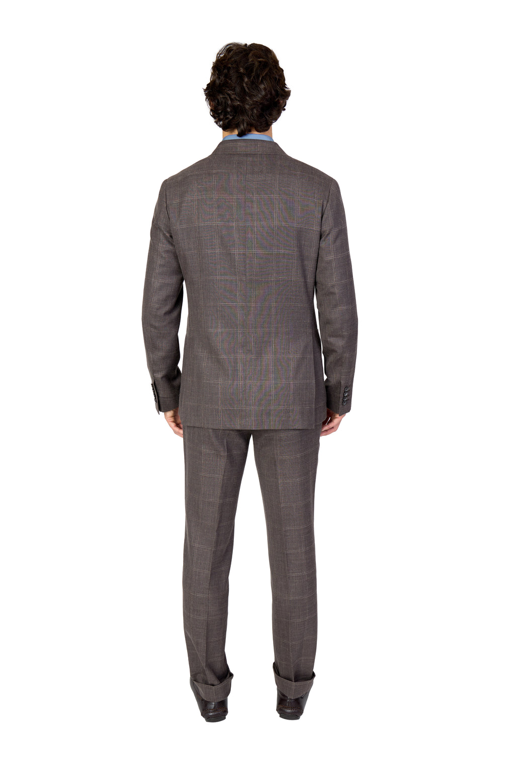 CANALI | Double Breasted Check Suit | Chocolate