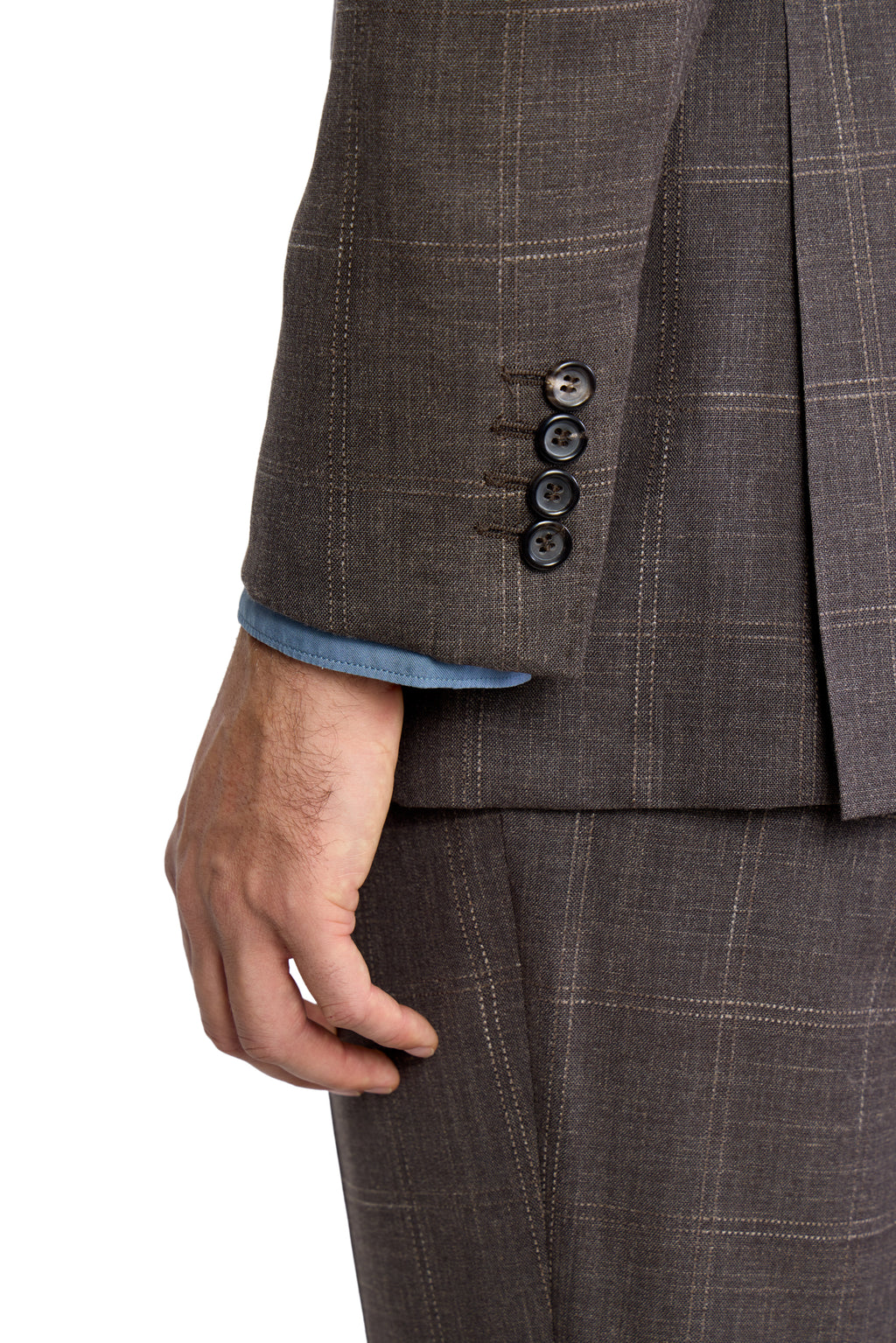 CANALI | Double Breasted Check Suit | Chocolate
