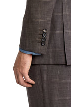 CANALI | Double Breasted Check Suit | Chocolate