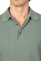 BRIONI | Basket Weave Polo | Forest