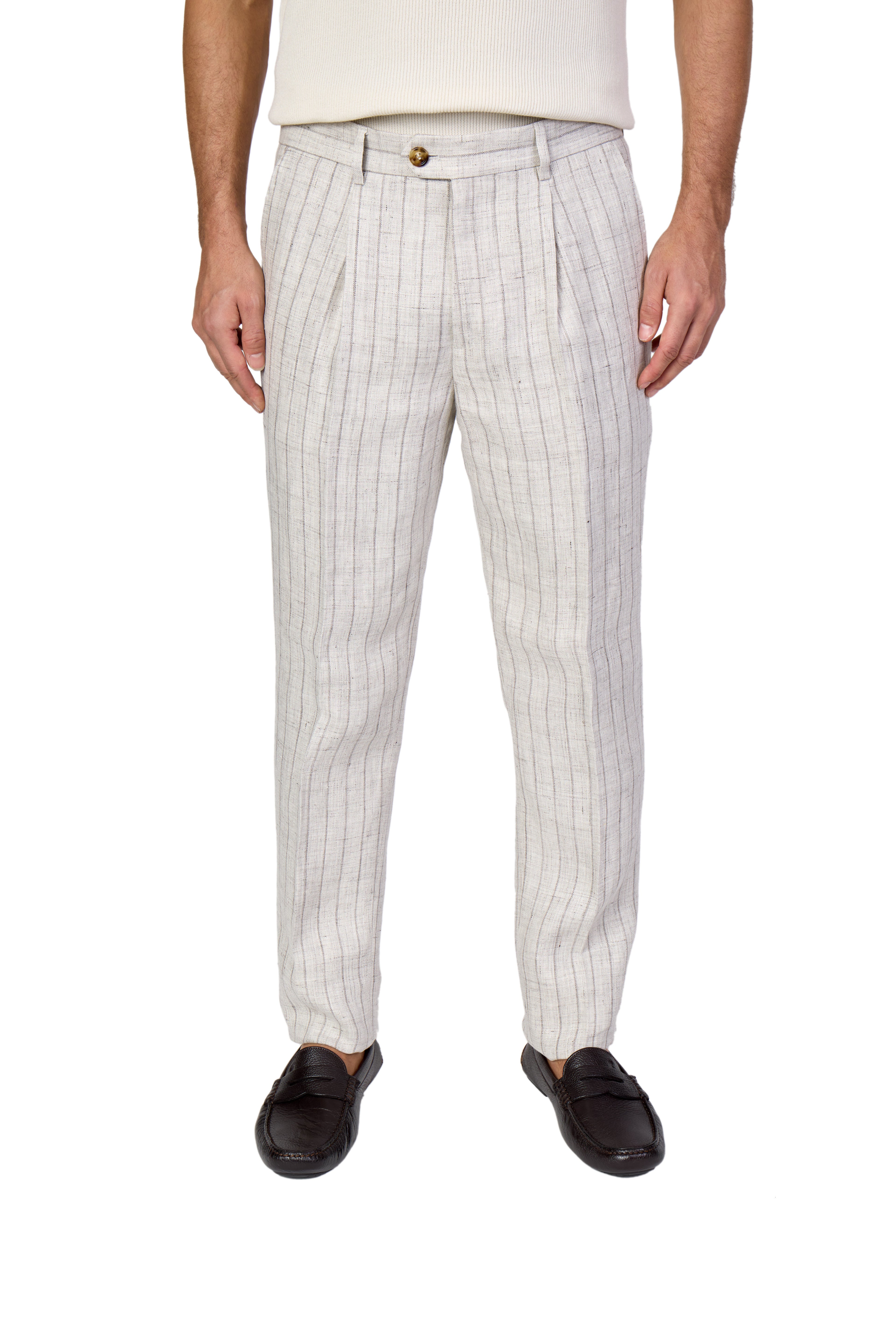 BRUNELLO CUCINELLI | Chalk Stripe Suit | Pale Grey