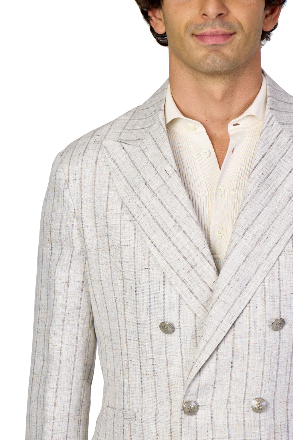 BRUNELLO CUCINELLI | Chalk Stripe Suit | Pale Grey