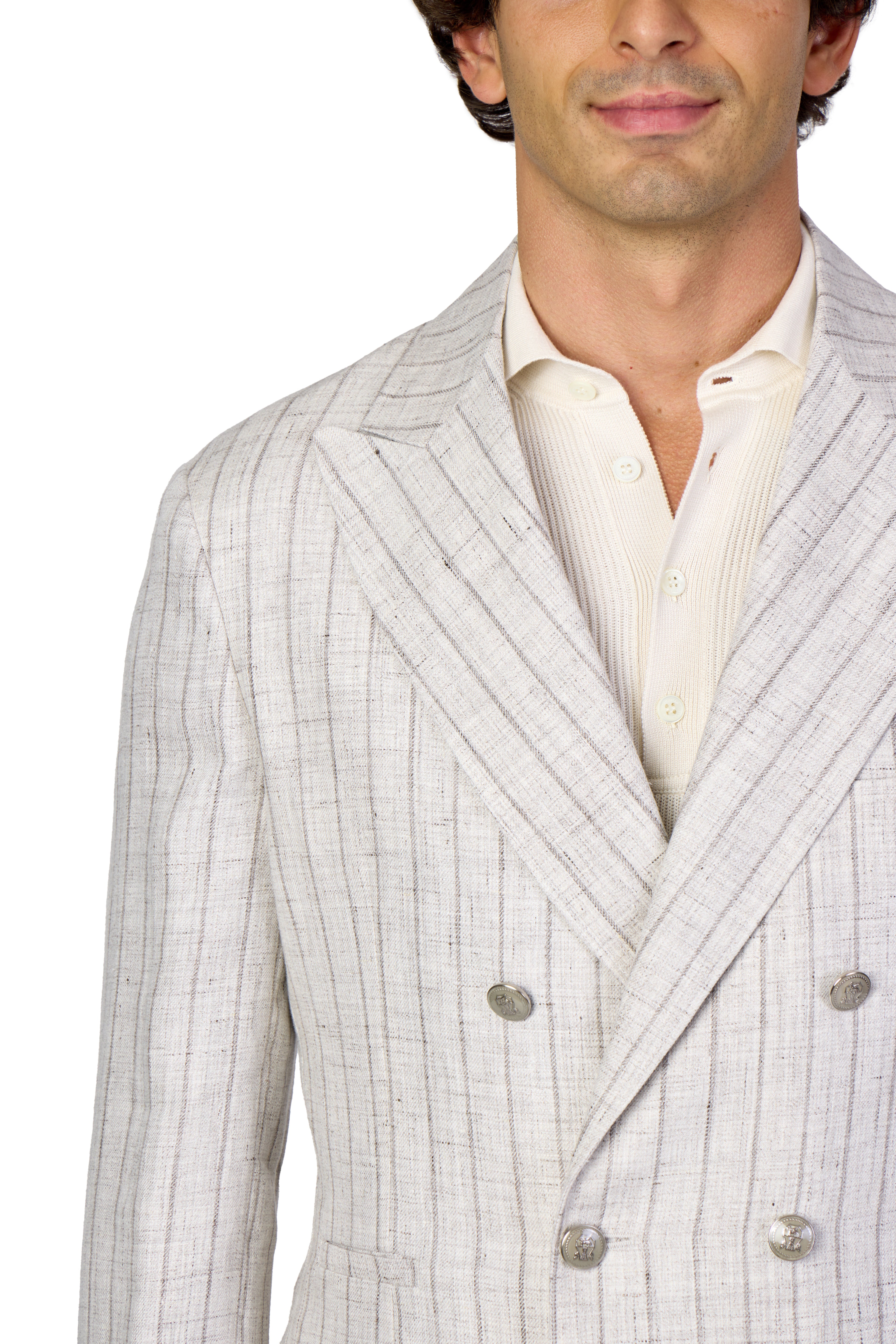 BRUNELLO CUCINELLI | Chalk Stripe Suit | Pale Grey