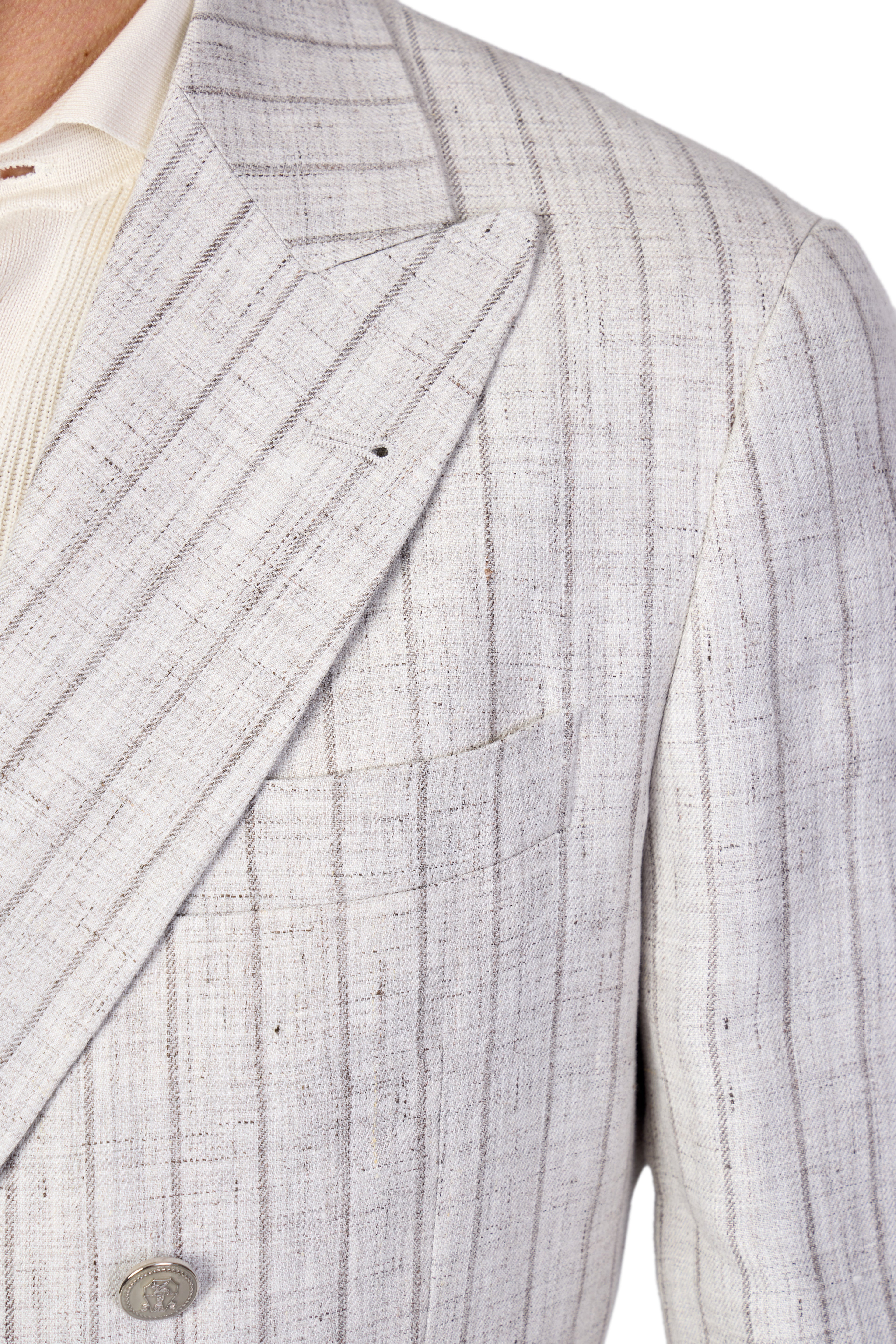 BRUNELLO CUCINELLI | Chalk Stripe Suit | Pale Grey