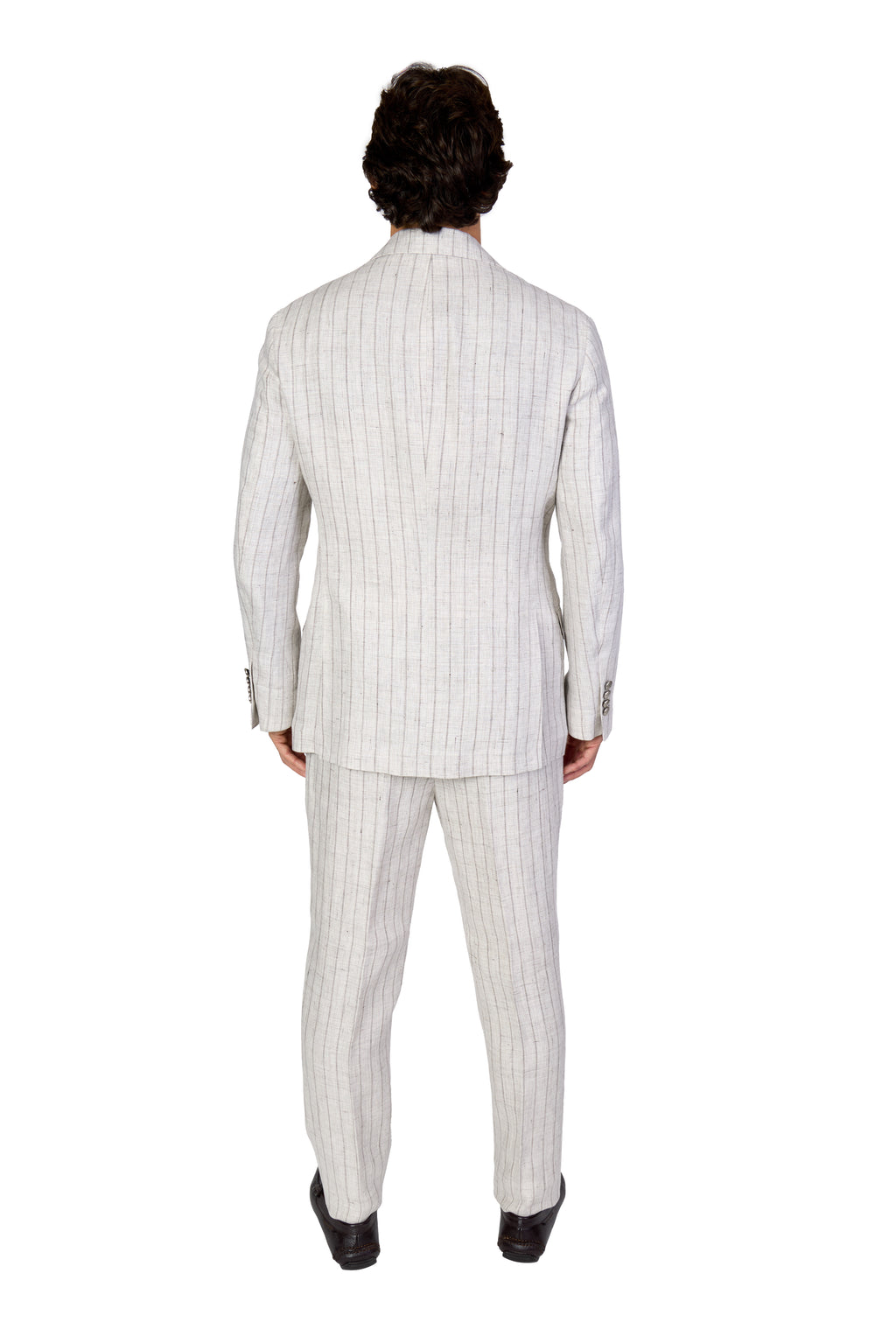 BRUNELLO CUCINELLI | Chalk Stripe Suit | Pale Grey