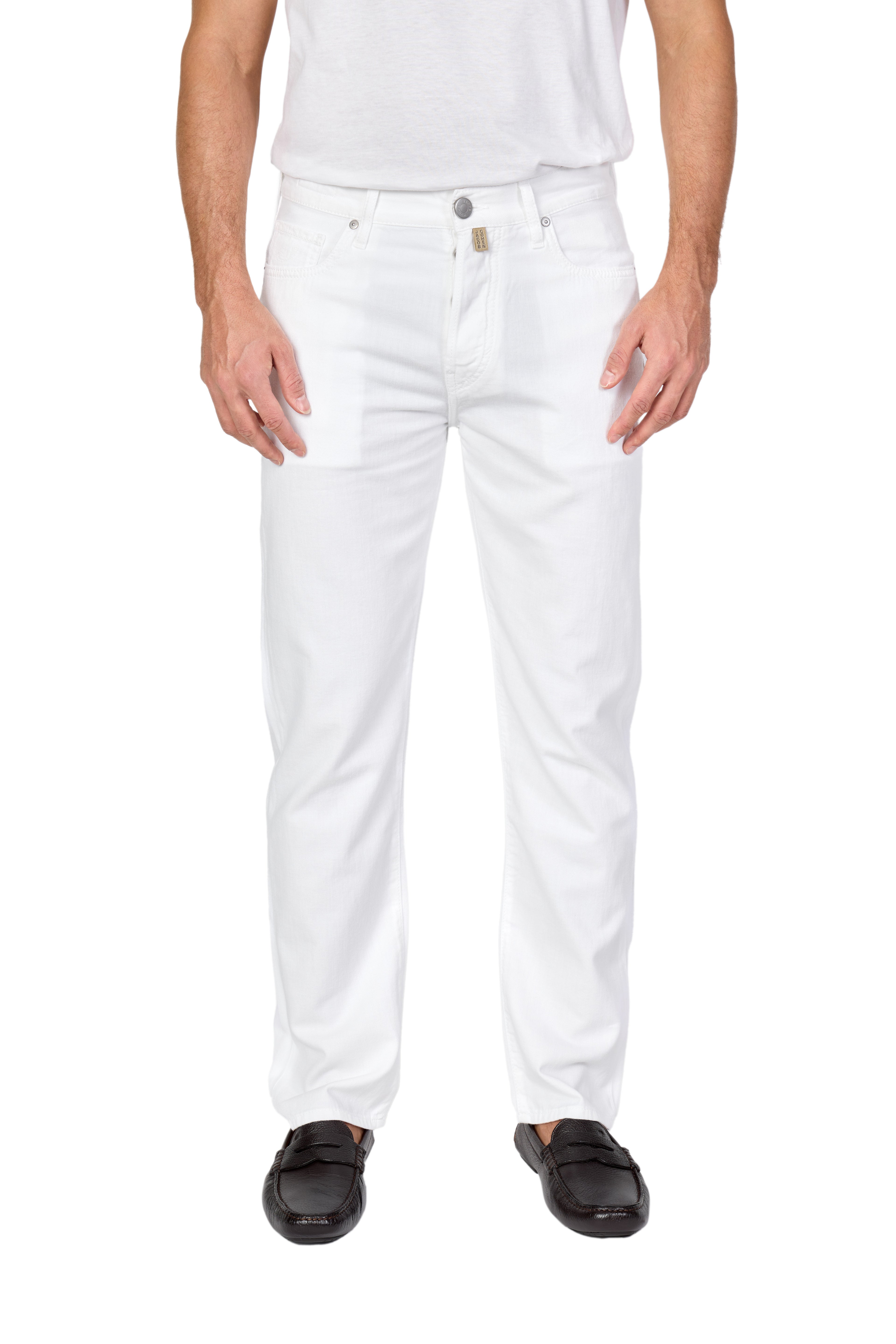 JACOB COHEN | Edo Lightweight Twill Trousers | White