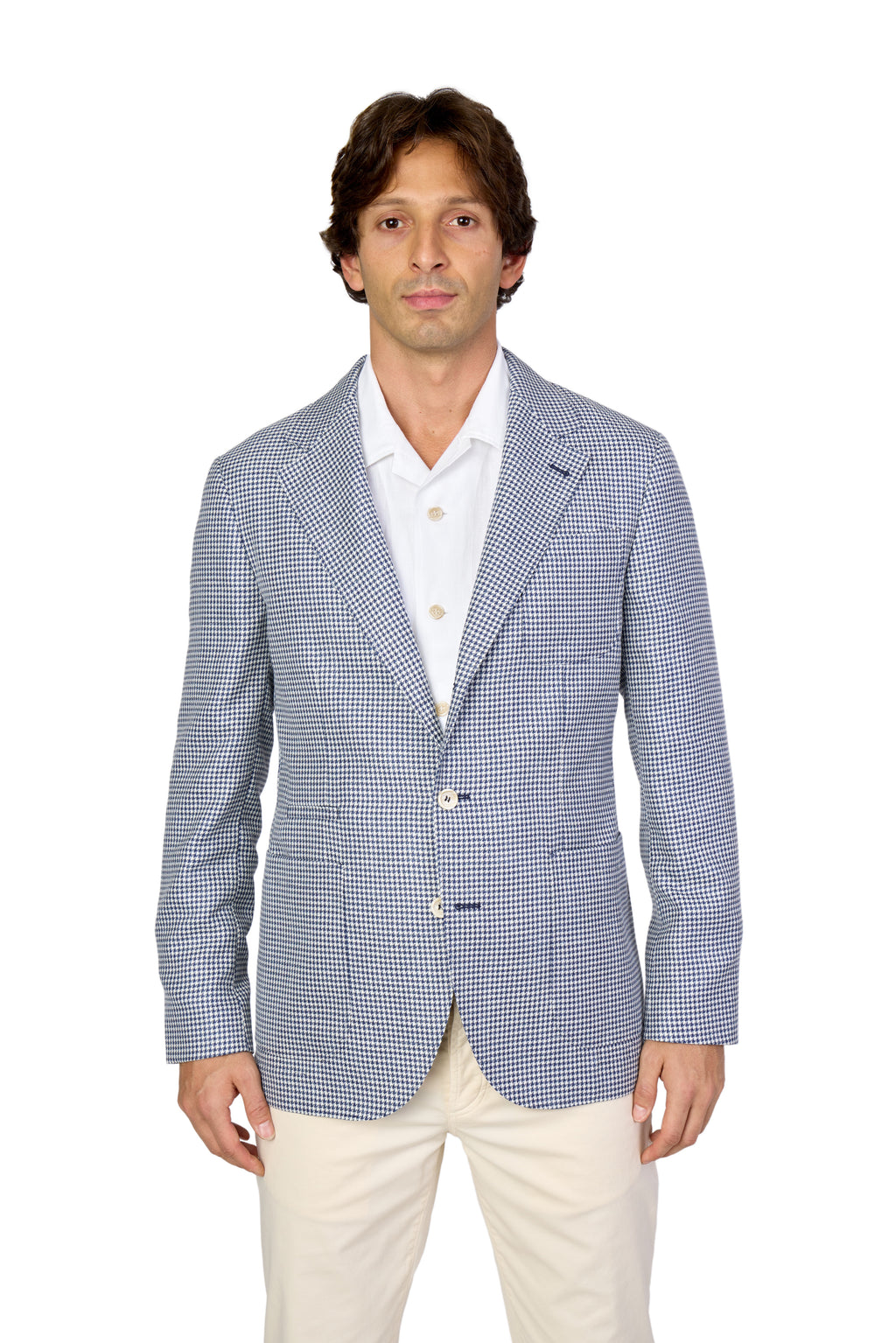 BRUNELLO CUCINELLI | Houndstooth Jacket | Navy & White