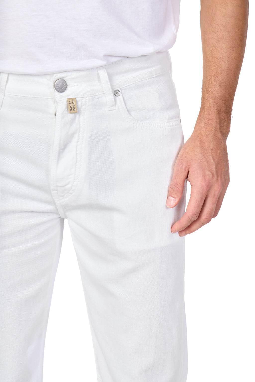 JACOB COHEN | Edo Lightweight Twill Trousers | White