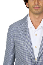 BRUNELLO CUCINELLI | Houndstooth Jacket | Navy & White