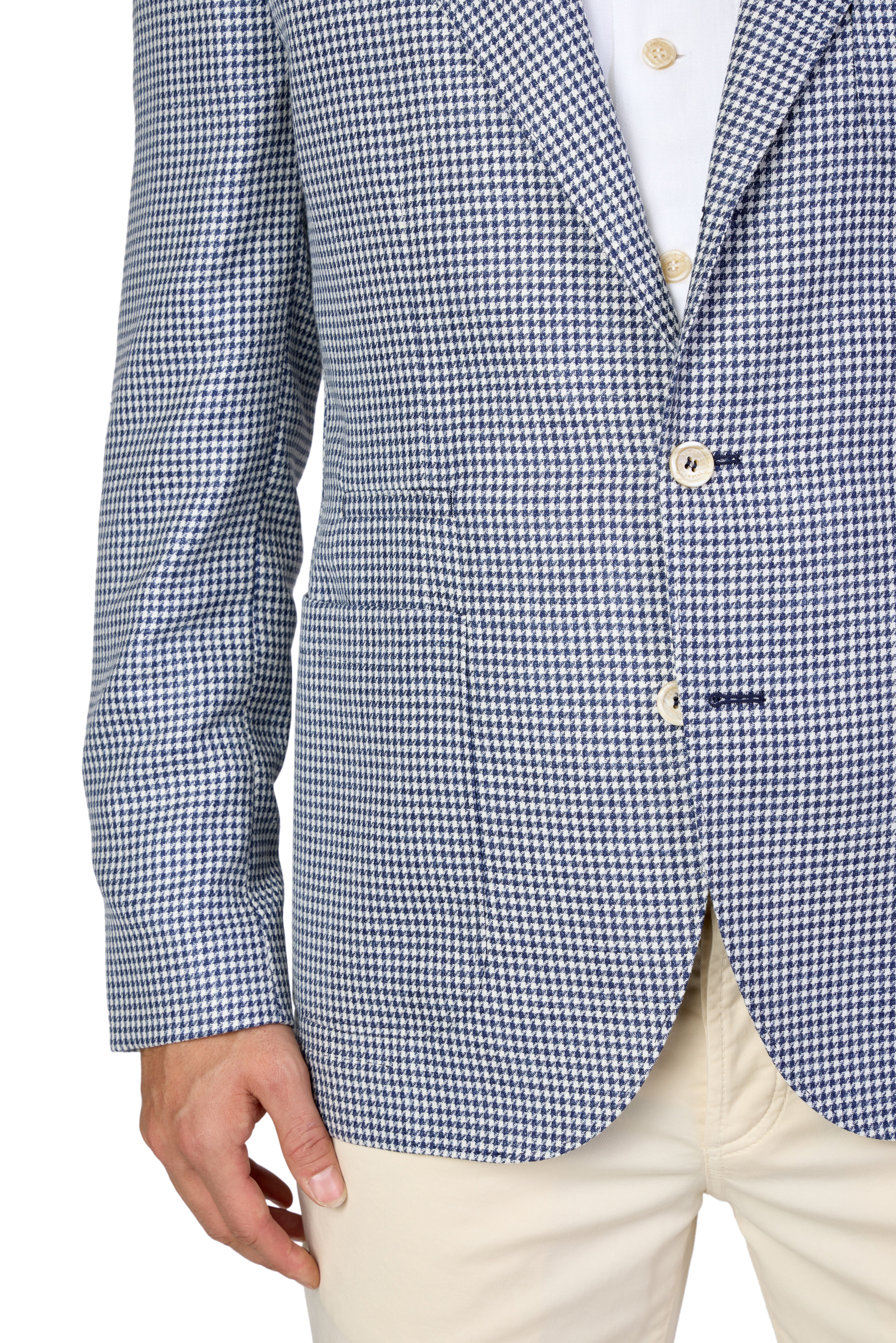 BRUNELLO CUCINELLI | Houndstooth Jacket | Navy & White