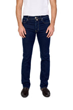 JACOB COHEN | Bard Jeans With Lasered Spiral Patch | Dark Denim