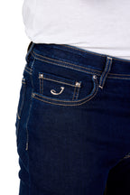 JACOB COHEN | Bard Jeans With Lasered Spiral Patch | Dark Denim