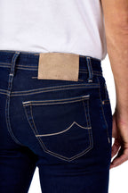 JACOB COHEN | Bard Jeans With Lasered Spiral Patch | Dark Denim