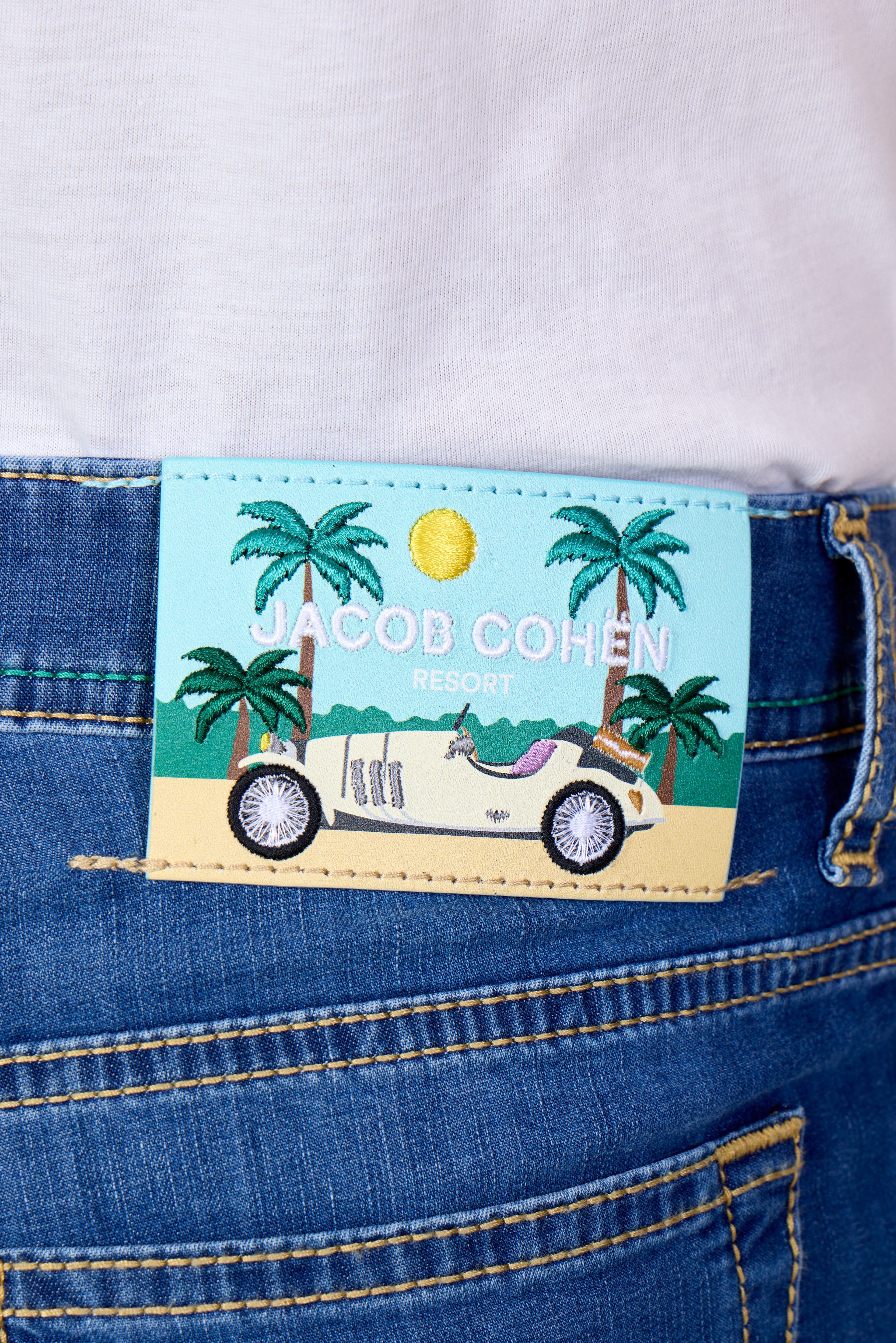 JACOB COHEN | Resort Bard Jeans With Embroidered Car Patch | Denim
