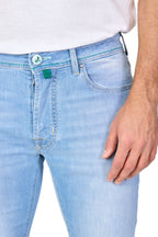 JACOB COHEN | Resort Bard Jeans With Embroidered Hotel Patch | Light Denim