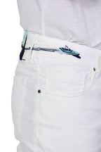 JACOB COHEN | Resort Bard Jeans With Beach Patch | White