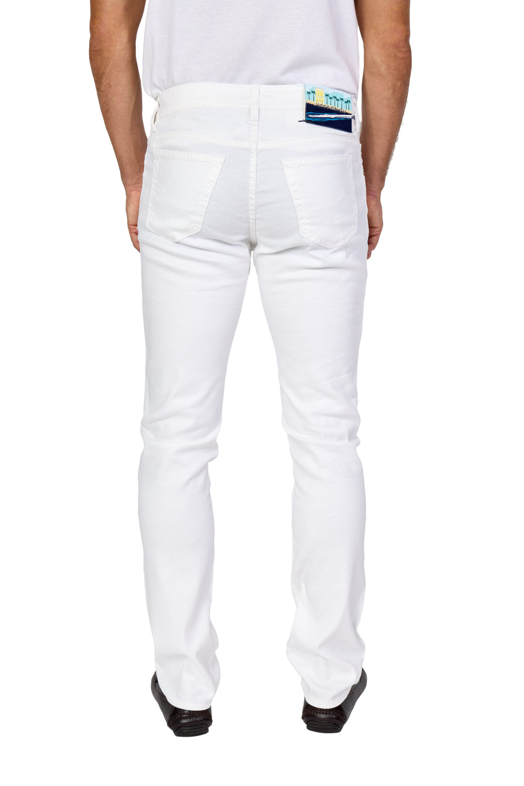 JACOB COHEN | Resort Bard Jeans With Beach Patch | White