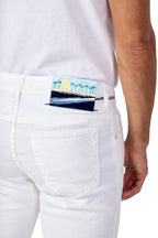 JACOB COHEN | Resort Bard Jeans With Beach Patch | White