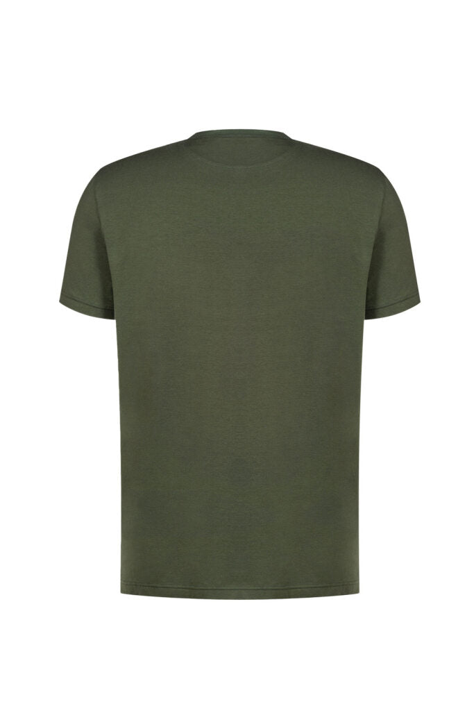 MEY STORY | Stretch Cotton T-Shirt | Dark Green