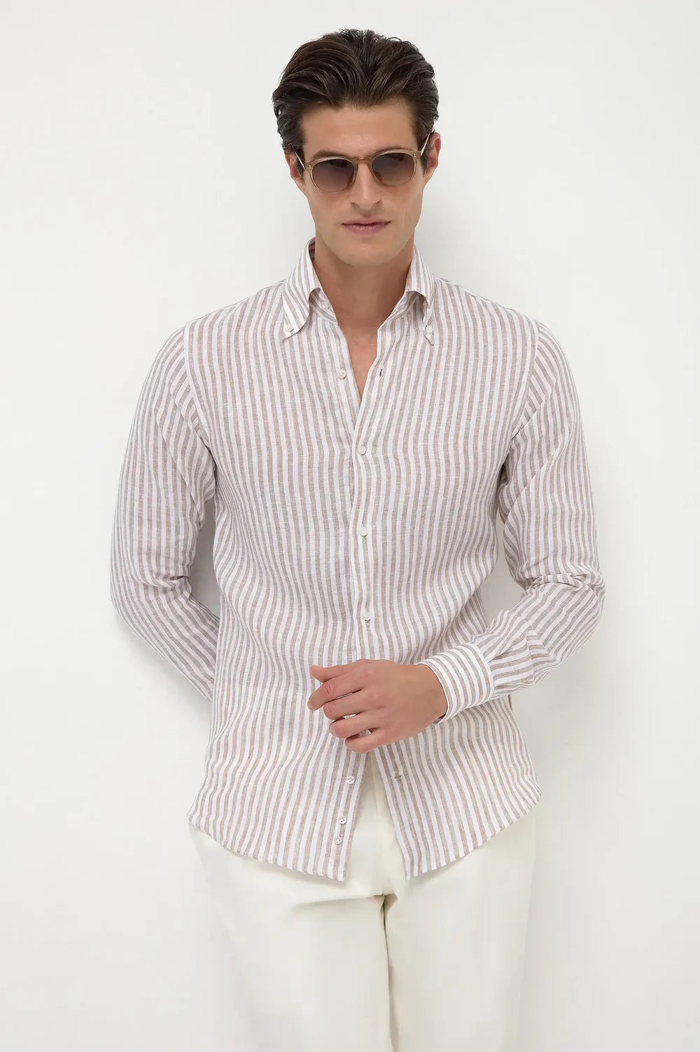 PINI PARMA | Striped Shirt | Beige