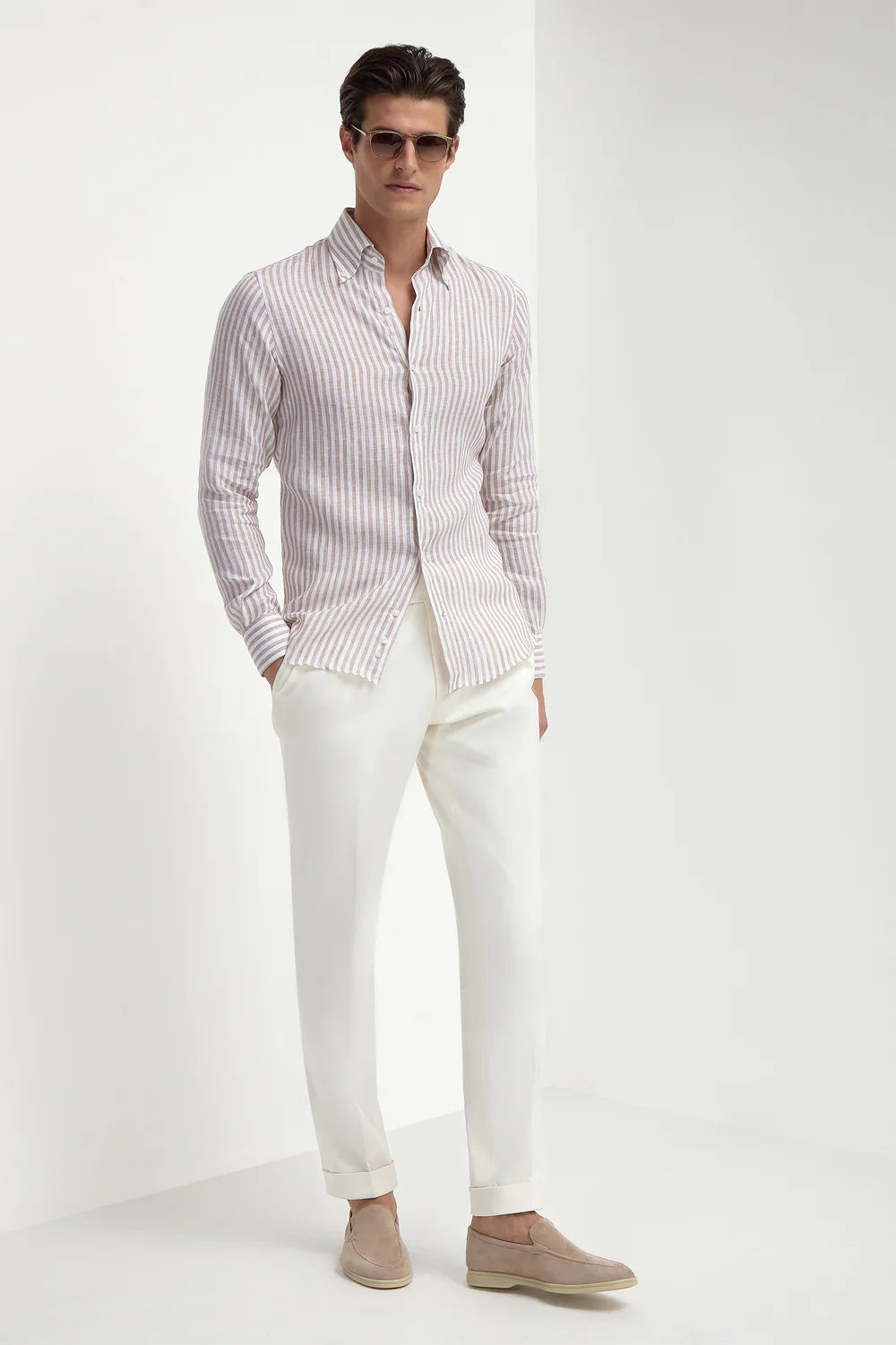 PINI PARMA | Striped Shirt | Beige