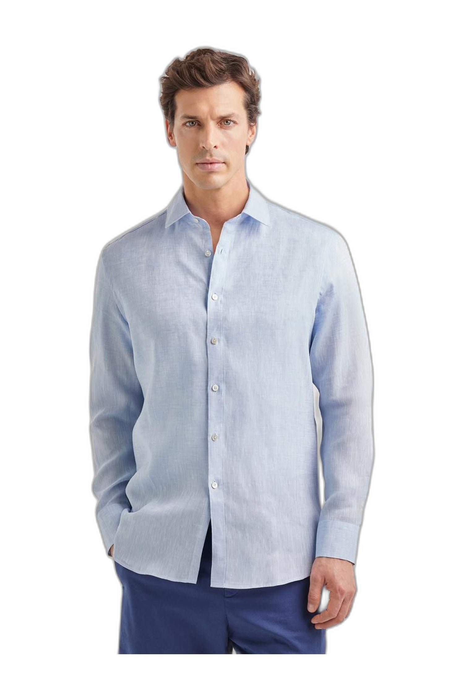 CANALI | Casual Linen Shirt | Light Blue