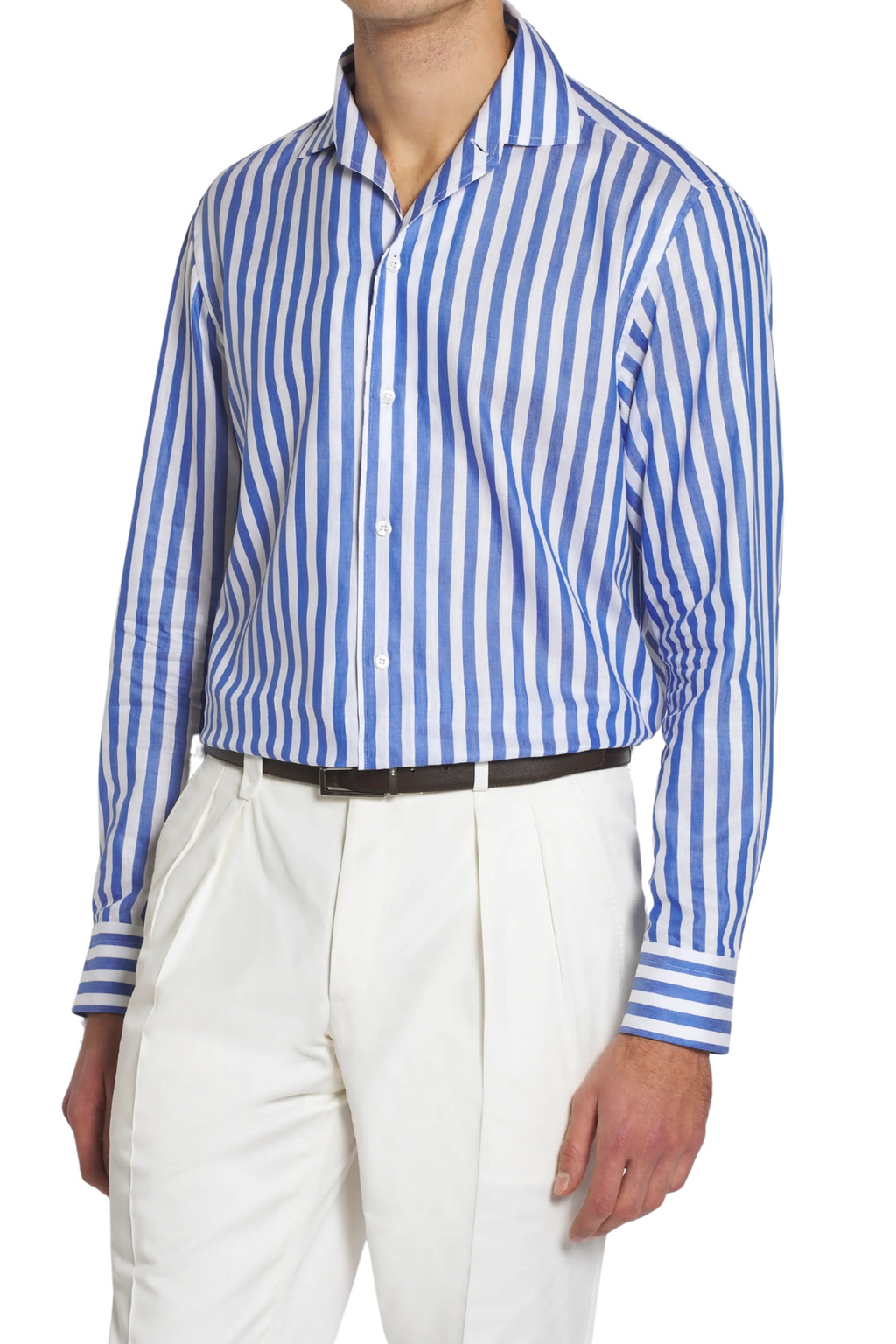 BRIONI | Casual Collar Striped Shirt | Blue