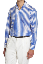 BRIONI | Casual Collar Striped Shirt | Blue