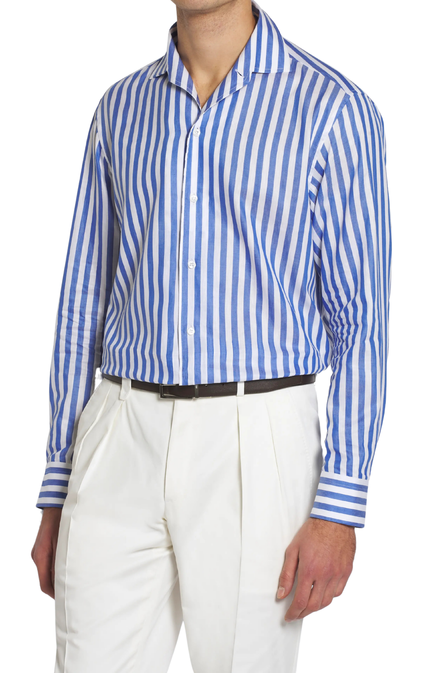 BRIONI | Casual Collar Striped Shirt | Blue