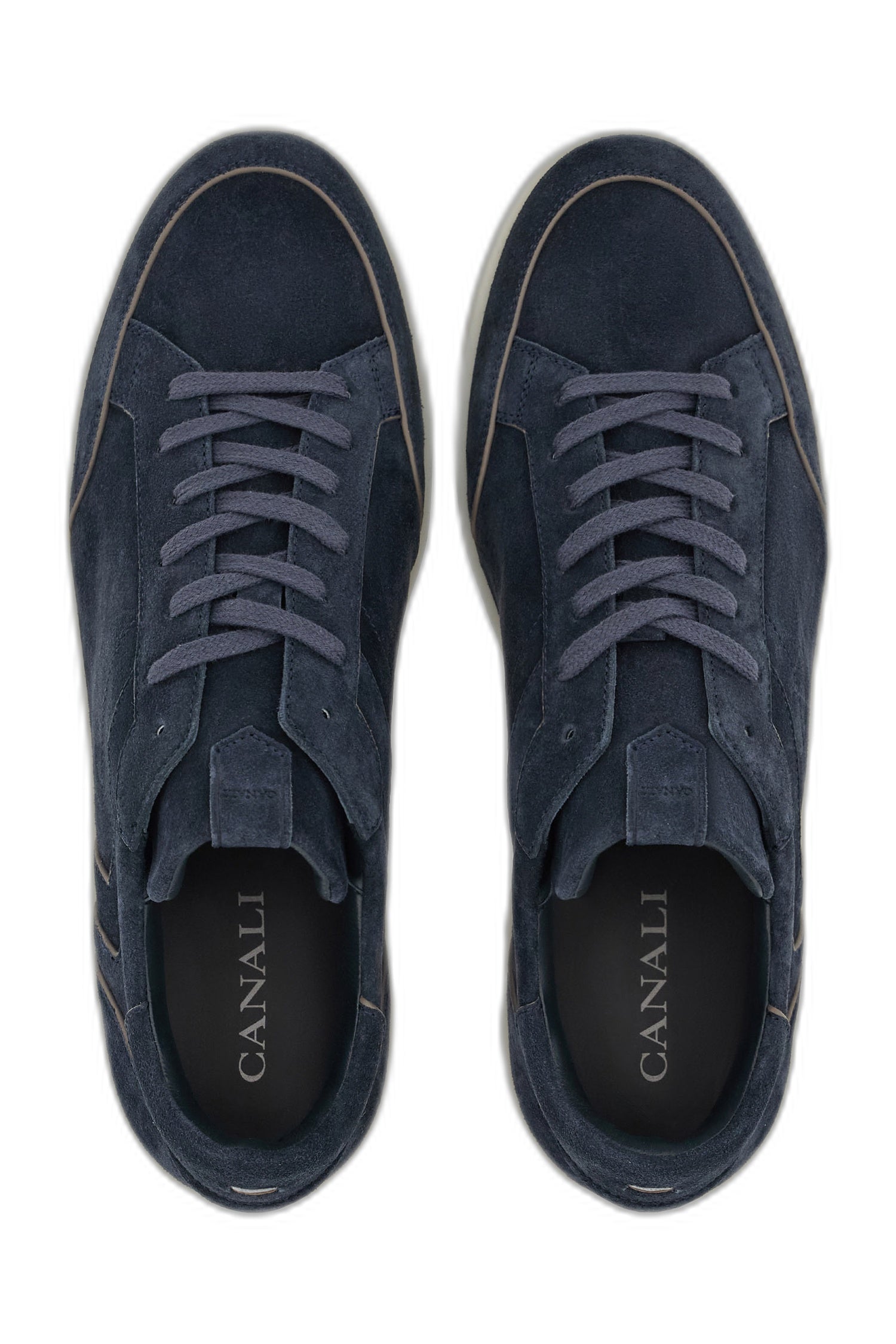 CANALI | Suede Sneaker Brown Trims | Navy