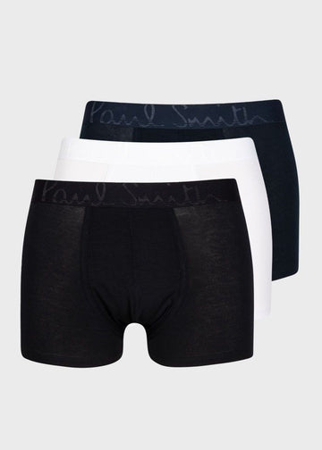Paul Smith White-Black-Navy Set Of 3 Modal Boxers