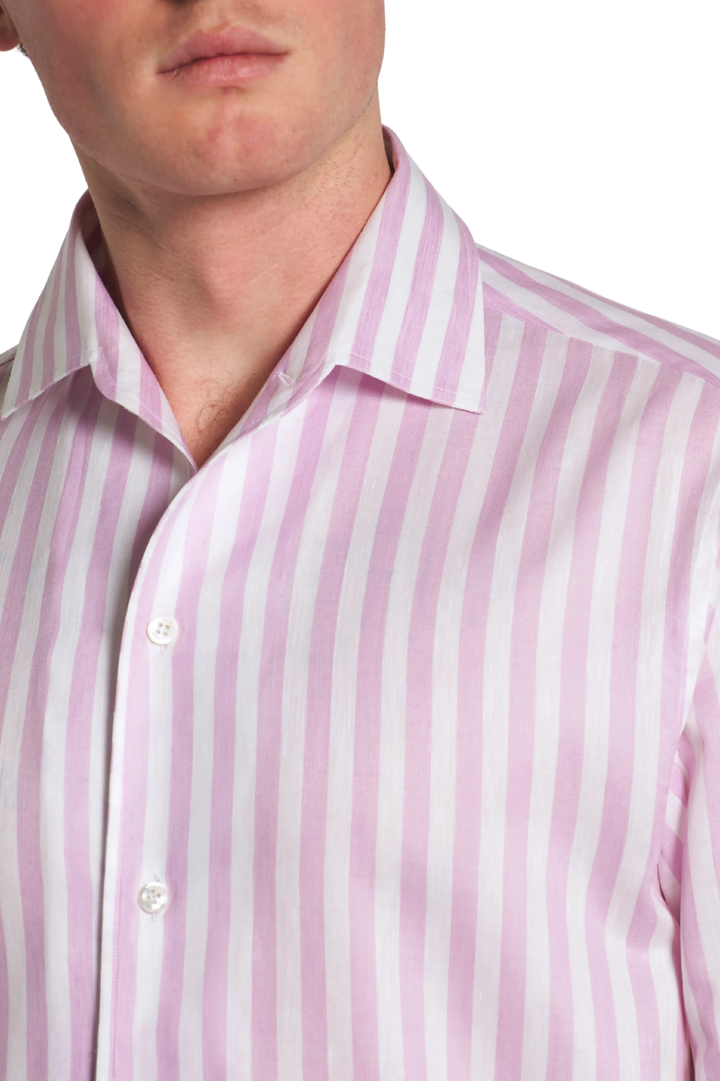 BRIONI | Casual Collar Striped Shirt | Lilac