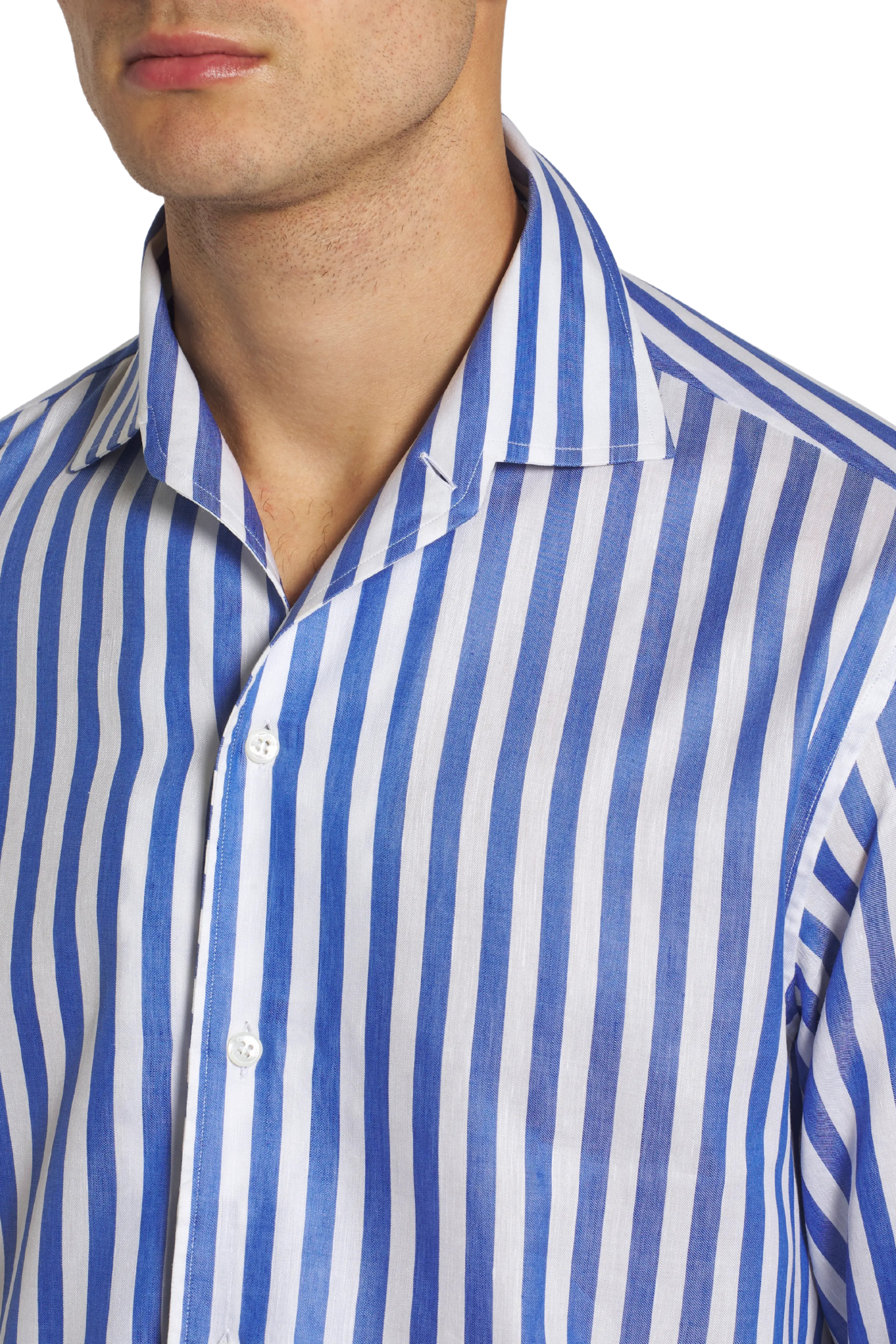 BRIONI | Casual Collar Striped Shirt | Blue