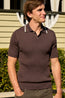 BRUNELLO CUCINELLI | Ribbed Polo | Chocolate