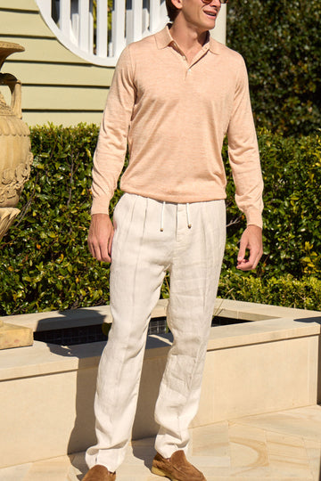 BRUNELLO CUCINELLI Orange Knit Polo