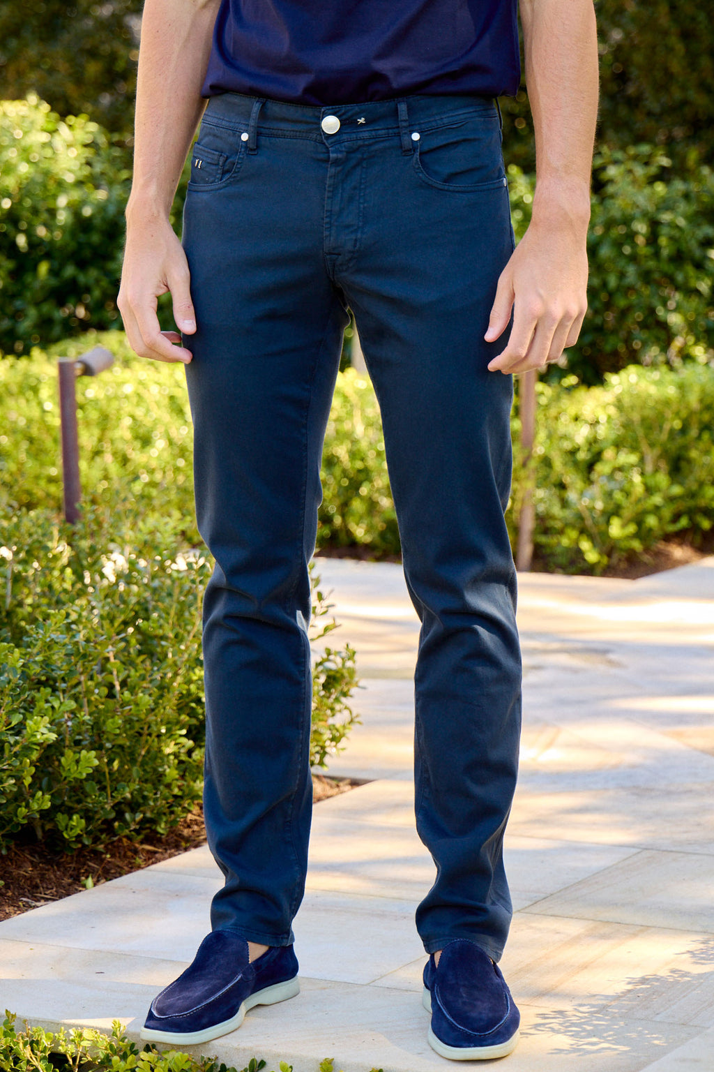 TRAMAROSSA | Lightweight Michelangelo Gabardine Jeans | Navy