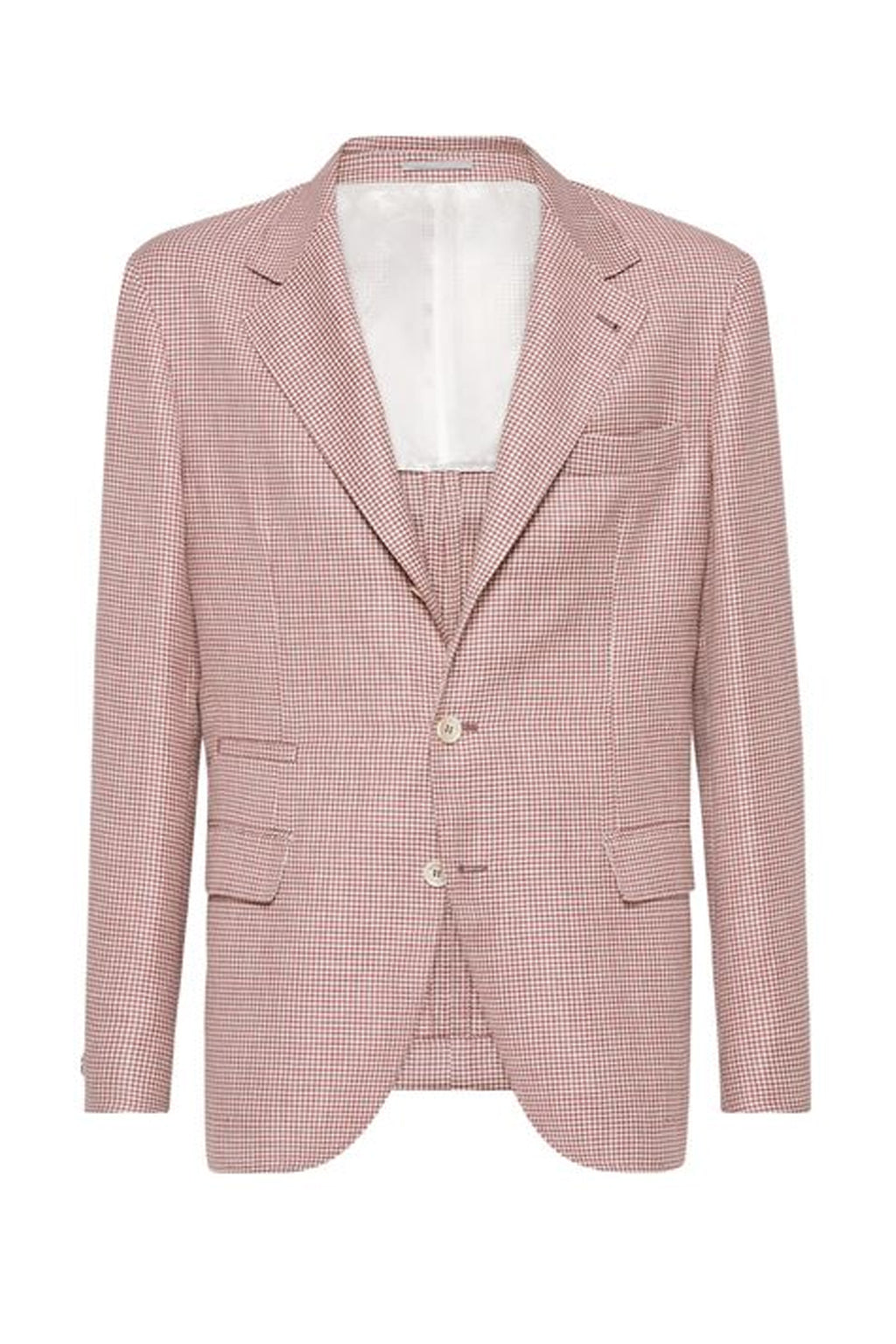 BRUNELLO CUCINELLI | Wool Linen And Silk Jacket | Red & Cream