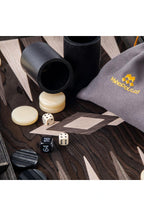 MANOPOULOS | Backgammon Set Ebony Burl 48x30cm | Brown
