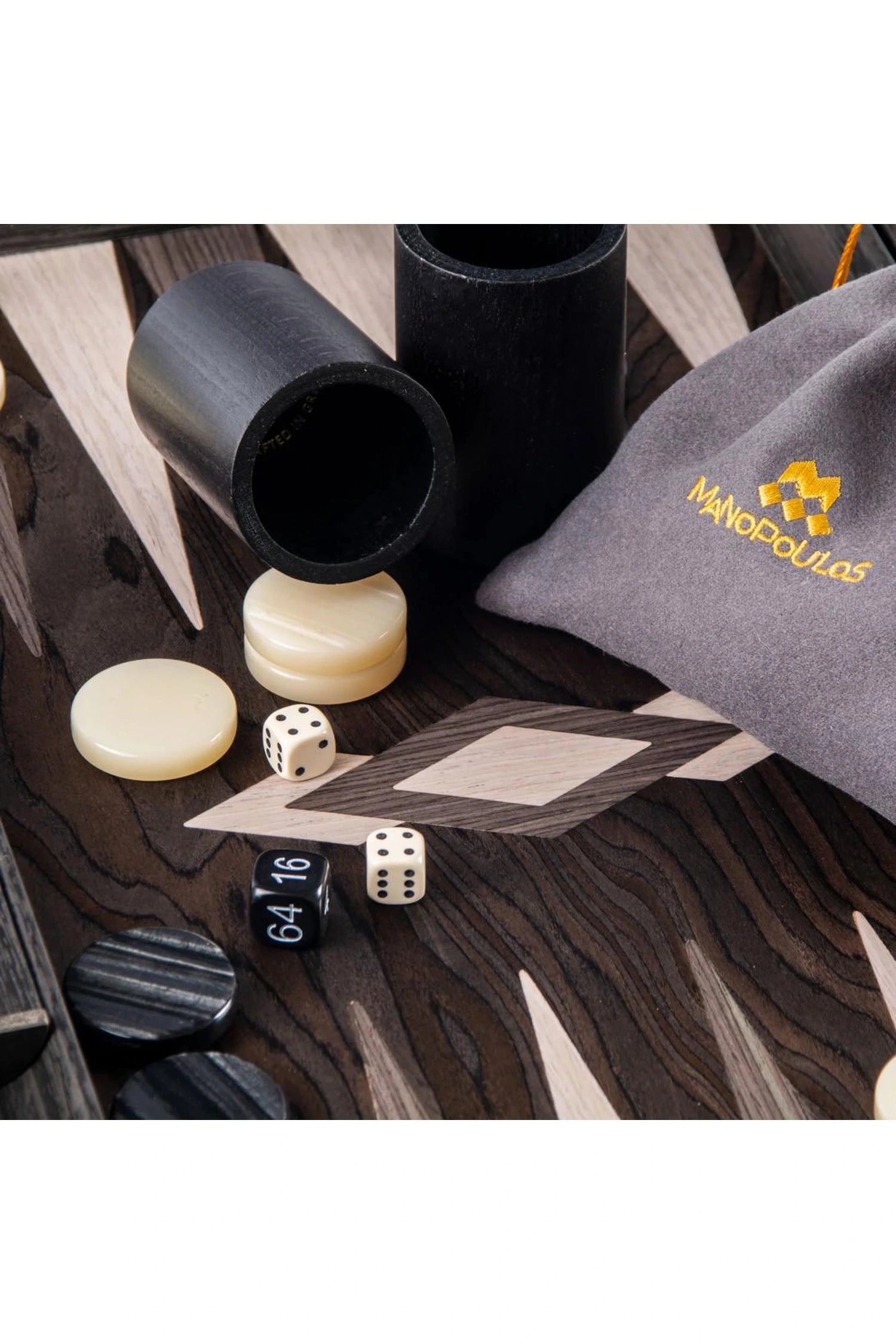 MANOPOULOS | Backgammon Set Ebony Burl 48x30cm | Brown