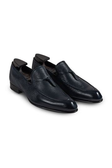 BRIONI Navy Leather Lukas Loafer