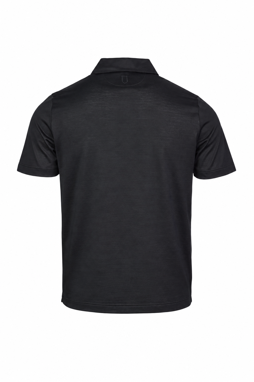 CANALI | Polo With Ribbed Trim On Placket | Black