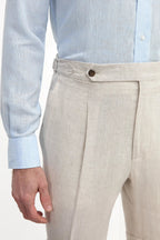 PINI PARMA | Linen Shorts With Side Tabs | Beige