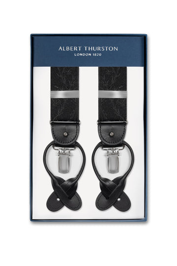 ALBERT THURSTON Black Floral 2-in-1 Braces