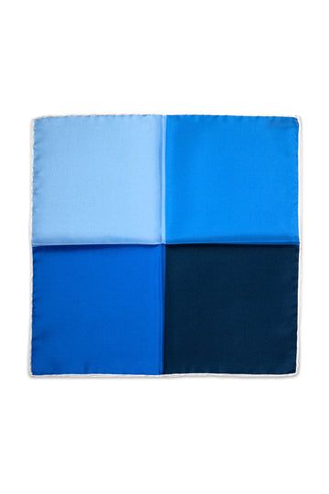 ASCOT Blue 4-Tone Pocket Square